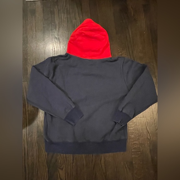 Raised by Wolves Contrast Snap Hoodie, Red And Navy, Size XL, Great Condition - Picture 5 of 9